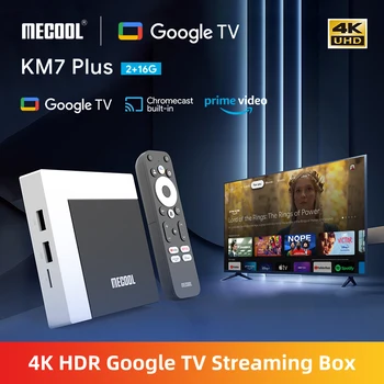 2023 Global Caixa de TV Android KM7 Plus Android 11 Netflix 4k Google TV 2GB DDR4 16GB ROM100M à Internet de LAN S905Y4 Home Media Player