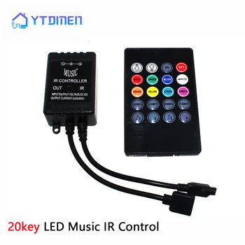 20key USB, RGB LED Controlador Remoto 12V IR LED de Controlo de Música Som Ativado Dimmer Para WS2811 5050 2835 Luzes de Tira do Controlador