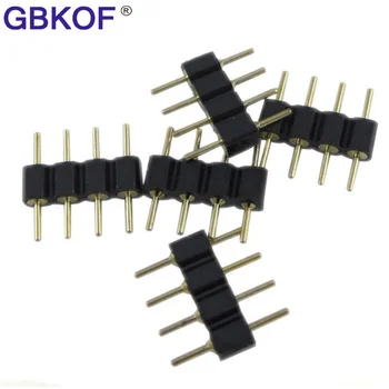 20pcs/lote, 4 pino agulha 4pin RGB conector do tipo macho de duplo 4pin para 3528 5050 RGB LED strip led acessórios frete grátis