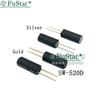 20PCS SW520D Sensor de Vibração Bola de Metal de Inclinação Agitação Mudar 5.2*11.5 SW-520D Inclinação Agitando os Interruptores de Posição de Prata/Ouro Chapeada