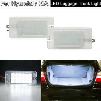 2Pcs LED Branco Compartimento de Bagagem Tronco Luzes de Bagagem do porta-Luvas Lâmpada Para Hyundai Accent Elantra Equus Para Kia Rio Forte Amanti