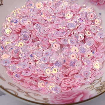 3000Pcs 6mm Roda Redonda Flor do Chapeamento de Ouro Solta Lantejoulas de Costura PVC DIY Paillette Luz cor-de-Rosa Confete Lantejoulas
