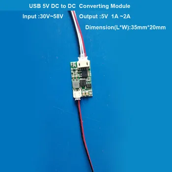 36V ou 48V DC para DC conversor de tensão de 5V passo para baixo transformador de bicicletas eléctricas de iões de Lítio USB 5V de saída