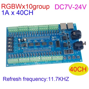 40 canal 10 grupo DMX512 decodificador de 11,7 KHZ de Frequência de Actualização &WS-DMX-40CH e 16CH do Interruptor do Relé de DC12V Principal da placa e DMX-RELAY-16CH