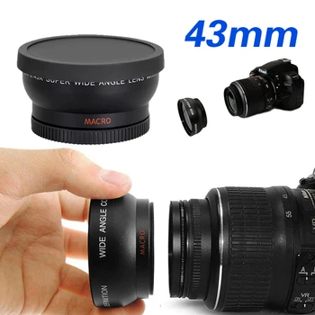 43mm de 0,45 X Super Macro, Grande Angular Fisheye, Macro fotografia Lente para Canon NIKON Sony DSLR PENTAX DV Câmera SLR 43MM segmento de lente