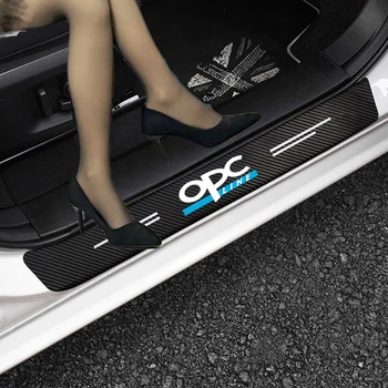 4pcs Adesivo de Carro de Fibra de Carbono Auto Soleira da Porta de Tiras para Opel Astra OPC Linha h g j k f Mokka Regal uma Zafira Corsa b Acessórios