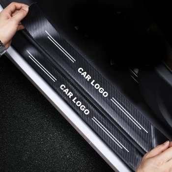 4pcs de Fibra de Carbono Porta do Carro Protetor de Soleira Filme Auto Limiar de Adesivos Para Hyundai Accent Elantra Tucson Solaris Ix20