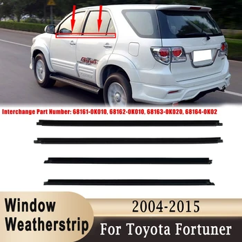 4Pcs Janela Exterior Weatherstrip Para Toyota Fortuner 2004-2015 Lado da Porta de Moldagem Guarnição de Vedação 68161-0K010 68164-0K020 68162-0K010