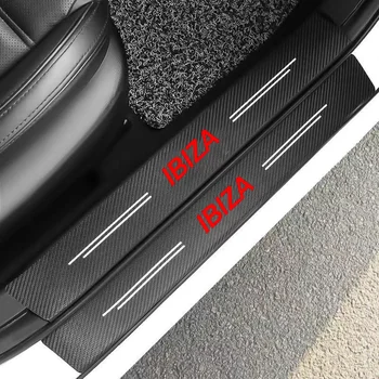 4pcs Porta do Carro Protetor de Soleira Adesivos Para Seat Ibiza 6j 6 6f 6k Mk2 de Fibra de Carbono, Porta Automática de Limite de Guarda de Acessórios para carros