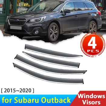 4x de Defletores para Subaru Outback VI 6 2015~2020 Acessórios Carro Viseiras da Janela a Chuva Sobrancelha Guardas a Viseira de Sol do Fumo 2016 2017 2018