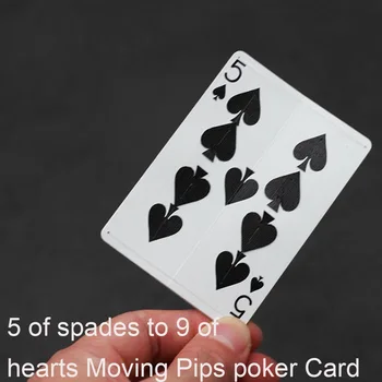 5 de espadas, 9 de copas Mover Pips poker Cartão de Truques de Magia Fase de Perto a Magia das Cartas de Jogar Magie Ilusão de Artifício Adereços