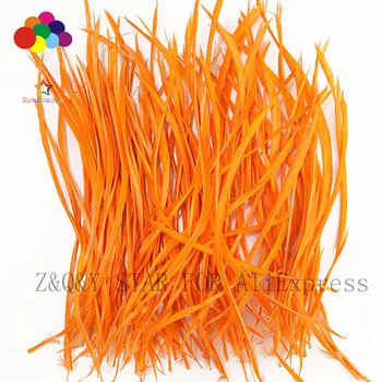 50-100 natural de ganso monofilamento de pena de 15-20CM tingida de laranja DIY de artesanato acessórios de penas