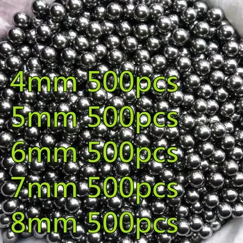500pcs/Lote 4-8mm de Caça Estilingue Bolas de Esferas de Aço Inoxidável Para Sling Shot Esferas de Aço Inox Para Fotografar Pinball