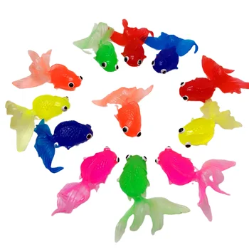 6.5 cm de Borracha Pequena Simulação Cognitiva Flutuante peixinho brinquedo de Ouro de Peixes Crianças Brinquedo Decoração Banheira brinquedos engraçados