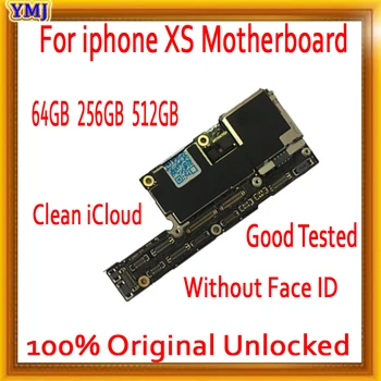 A placa principal do computador Para o iPhone XS Desbloqueado iCloud placa-Mãe Com/Sem Rosto de IDENTIFICAÇÃO Original Placa Lógica 100% Testado LTE 4G Com Ios Placa
