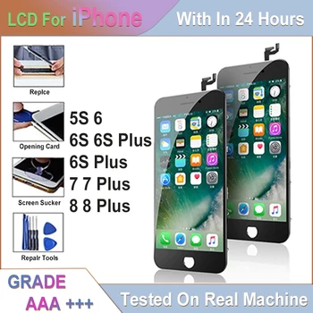 AAA LCD de Montagem para o iPhone 5 5S 6S 7 8 Tela de Toque LCD de Substituição para o iPhone 6 6 7 8 Plus LCD Com Perfeita em 3D Display Touch