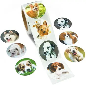 Adoráveis Cães Adesivo de 9 Projetos 500pcs/roll ao Vivo Cachorro Adesivo para o Partido Favor Selo Etiquetas sala de Aula Recompensa Adesivos