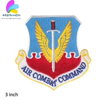 Air Combat Command patches 100% área do bordado de 3 polegadas de tamanho de ferro sobre o apoio da jaqueta ACC patch para coleta de crachá personalizado