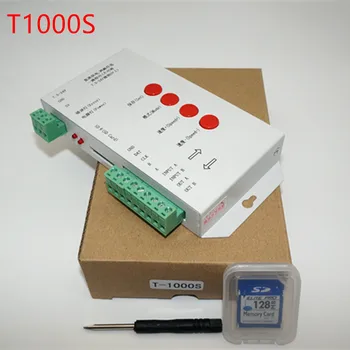 alta qualidade T1000S Cartão SD WS2801 WS2811 WS2812B LPD6803 LED 2048 Pixels Controlador de DC5~24V T-1000 Controlador do RGB