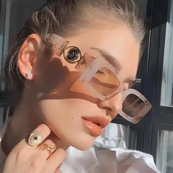 As mulheres da Praça Homens Óculos de sol de Marca de Luxo Vidros para Óculos Senhoras Sexy Gradiente de Tons Gafas De Sol