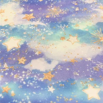 baby star Nuvens skyPolyester Tecido de Algodão manta de Retalhos de Tecido Crianças Têxteis Lar para Costura Pano Vestido bib Toalha de mesa curtai