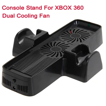 Console Dock Stand Duplo Ventoinha de Arrefecimento com o XBOX 360 Cooler Controlador de Jogo Suporte de Acessórios