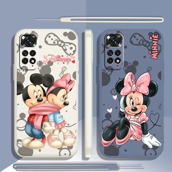 Cor-de-rosa Minnie Baby Cute Caso De Telefone Xiaomi Redmi Nota 11 11 10 10 9 9 9T 8 8 7 5 Pro Plus Líquido Corda Doces Tampa Fundas