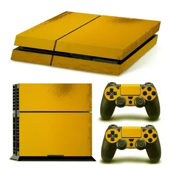 Cor dourada Brilhante Decal Adesivo de Pele para a Playstation 4, Console PS4 + Controladores de 2020
