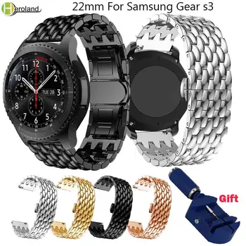 de Aço Inoxidável luxuoso 22MM Substituição faixa de relógio Para Samsung Engrenagem S3/Fronteira Clássica smart Watch, alça para Huawei Assistir GT