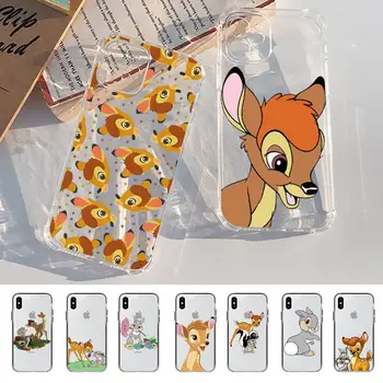 Disney Bambi Tambor de Telefone de Caso Para o iPhone 13 14 Pro Max XR XS 12 11 Pro 13 Mini 6 7 8 Plus Soft Claro Tampa Traseira