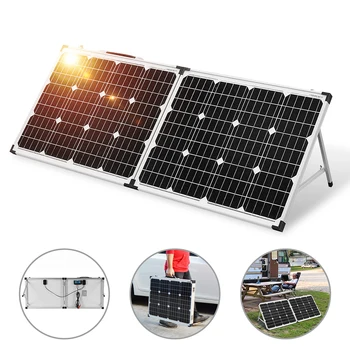 Dokio 18V 100W (2*50W) Dobrável, Painel Solar 12V Solar de Carga da Bateria de Célula Solar painel de Conjuntos Com 12V 10A Controlador Solar Syste