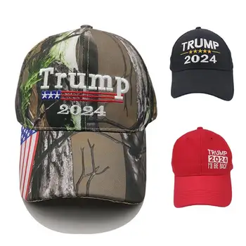 Donald Trump Chapéu de Camuflagem Bonés de Beisebol Manter a América Grande Chapéu Presidente 2024 Bandeira Americana EUA Ajustável Unisex Cap Quente