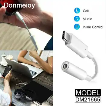 Donmeioy USB Tipo C Para 3 A 5 de Jack de Fone de ouvido de Adaptador de Áudio USB do Tipo C A ficha Jack de 3,5 mm Para Samsung Xiaomi Huawei USB C Jack DM21665