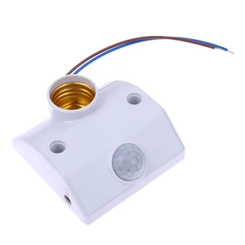 E27 AC 220v 50/60HZ 5LUX de Detecção de Movimento Interruptor Infravermelho do Sensor de Movimento Automático de Luz da Lâmpada do Interruptor Branco