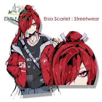EARLFAMILY Streetwear Erza Scarlet Fanart Adesivo de Carro Janpan Anime Esboço Waifu Decalques JDM Cartoon Peeker Menina Adesivos de Carro do Envoltório