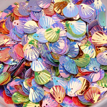 Feito a mão de shell frágil lantejoulas em várias cores e dois tamanhos de confetes brilhantes, a arte do prego de DIY acessórios de costura, arte decorativa