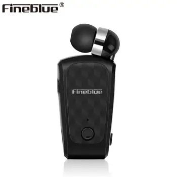 Fineblue FQ-10 Bluetooth 5.0 Fone de ouvido sem Fio Head phone Cabo Retrátil Earbud Clip de Música-Auricular Mãos-livres com Microfone