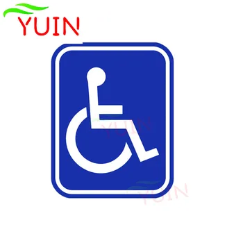 Handicap Símbolo de PVC Cadeira de rodas Deficiência Etiqueta do Carro Decoração Personalizada Motocicleta Carros Acessórios Impermeável Decalque 15*12cm