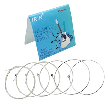IRIN A104 Cordas de Violão 6Pcs/Set Liga de Cobre Banhado a Prata Cadeia de Guitarra Substituição de Peças 0.010-0.047