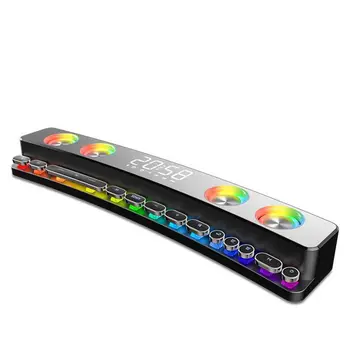 Jogo sem fio Bluetooth alto-Falante SOAIY SH39 com Luz de LED em Casa de Trabalho do Computador Aparelhagem hi-fi 3D Envolvente Colorido Bass Subwoofer