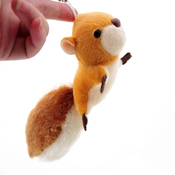 Kawaii Chaveiro De Pelúcia Animal Bonito Chaveiro Fofo Grande Cauda De Esquilo Brinquedos Saco De Chaveiros Em Acessórios Femininos Valentin Presente Do Dia