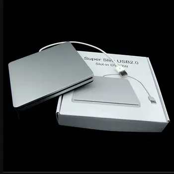 Laptop Tipo de Sucção Super Slim USB 2.0 Slot Externo Gravador de DVD Drives Externos Cerco da Caixa do Caso