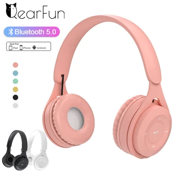 Macaron Fones de ouvido Crianças sem Fio Bluetooth Fones de ouvido Estéreo Dobrável Capacetes, Fones de ouvido Over-ear Fones de ouvido para Android ios