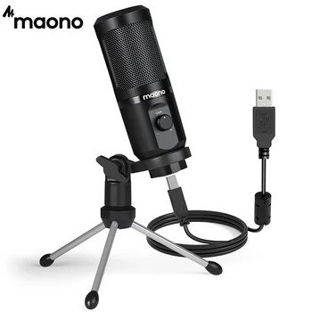 MAONO Microfone USB Com Ganho de Microfone,192Khz/24Bit Podcast Computador PC com Microfone de Condensador para a Gravação de Jogos de Streaming do Youtube PM461TR