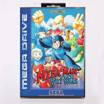 Mega Man, O Wily Wars Cartucho de Jogo de 16 bits MD Card Game Com a Caixa Varejo Para Sega Mega Drive