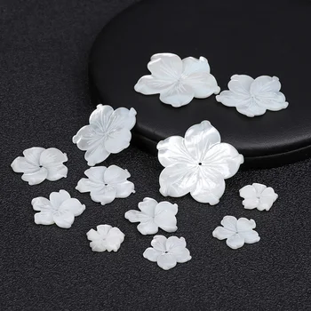 Natural de alta Qualidade Carved da Flor Shell 12-30MM Mãe Branca Do Pearl Encantos DIY Esferas Para o Artesanato de Jóias que faz Acessórios