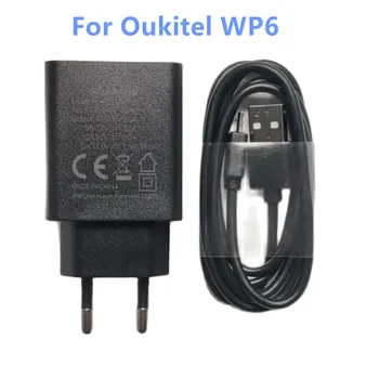 Novo Oukitel WP6 de Poder de USB do Carregador do Adaptador da C.A. da UE Ficha de Viagens de Comutação da Fonte de Alimentação+Cabo Micro Usb Linha de Dados