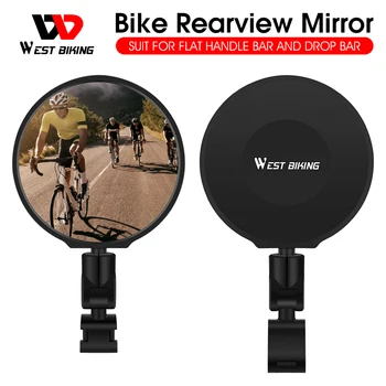 OESTE BIKE Bicicleta Espelho de Vista Traseira HD Segurança no Guidão do Refletor Elegante Rotação 360 Ampla gama de BTT de Ciclismo de Estrada de Acessórios