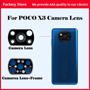 Original Traseiro da Câmera Lente de Vidro Com Moldura Para Xiaomi POCO X3 NFC, a Versão Global Poco X3 Reparo do Telemóvel