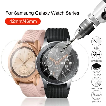 Para Samsung Galaxy Watch 46mm 42mm Vidro Temperado Filme Protetores de Tela Cheia Vidro de Proteção 20D Cobrir Filmes Assistir Acessórios